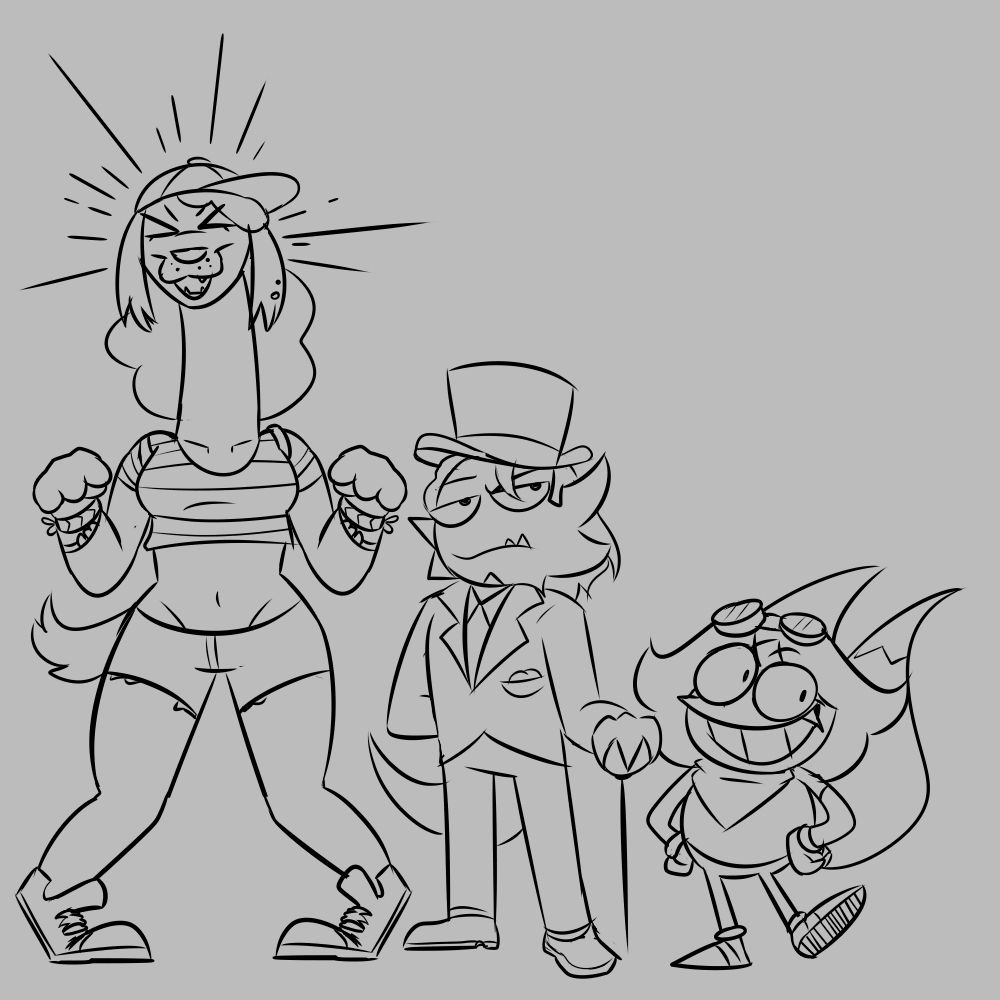 My Ocs: Sonny (personal oc) dressed as Ness from Earthbound, Eno (DnE:HSS) dressed as Dr. Jekyll and Mr. Hyde, and Deno (DnE:HSS) dressed as Tails (from sonic the hedgehog). None of this is canon though, as Sonic the Hedgehog doesn't exist in the DnE:HSS universe