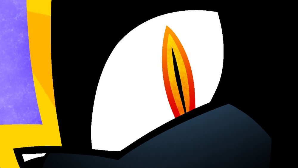 Close-up cropped preview of a cat-like eye. The rest of the figure is in silhouette.