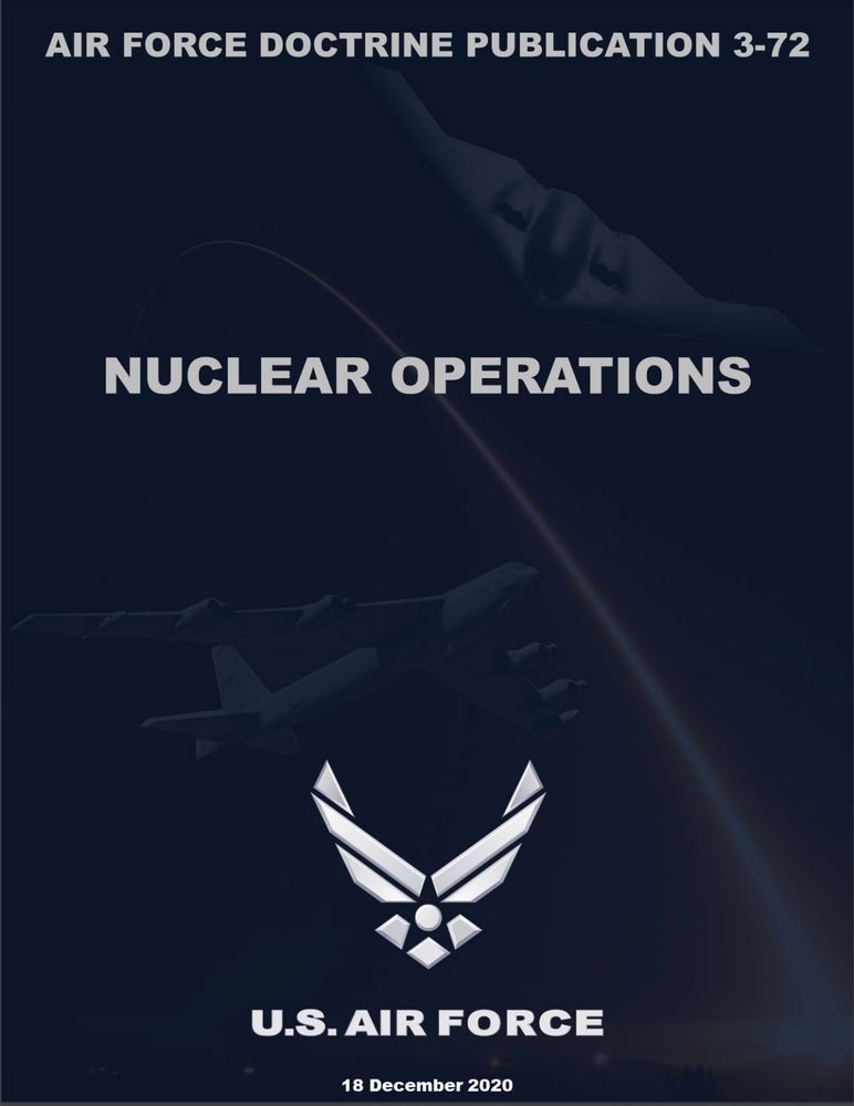 Cover page of Air Force Doctrine Publication 3-7, "Nuclear Operations" (18 December 2020 edition)