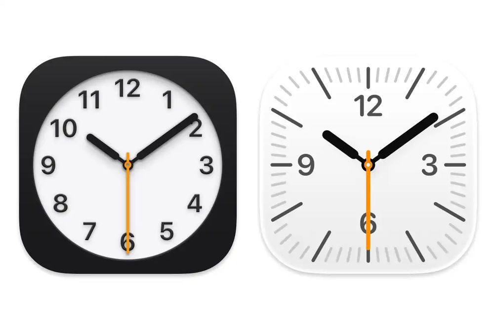 macOS clock icon before and after