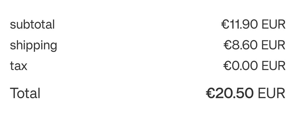 Shipping costs from Bandcamp