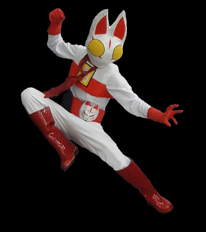 百ッカデミー2025で撮影してもらった仮面ヒャッカーFOXコスの俺