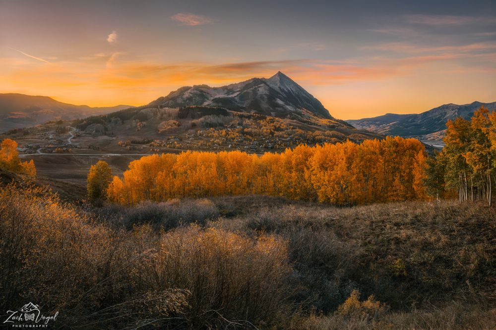Fall colors over Crested Butte in Colorado
