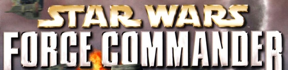 The logo for Star Wars: Force Commander. “Star Wars” is written in gold and “Force Commander” is written in white. 
