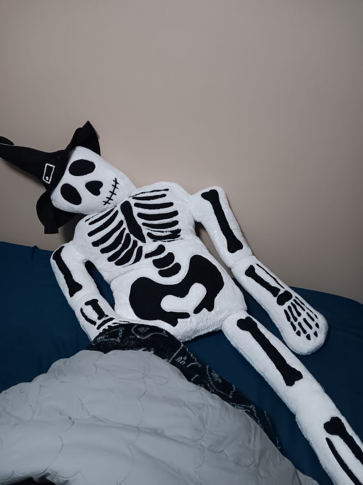 Large skeleton pillow