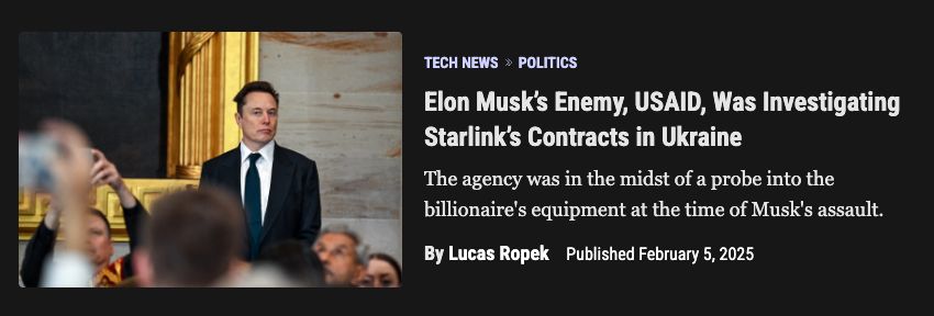 Elon Musk's enemy, USAID, was investigating Starlink's contracts in Ukraine