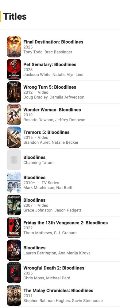 Lots of movies ending ": Bloodlines"