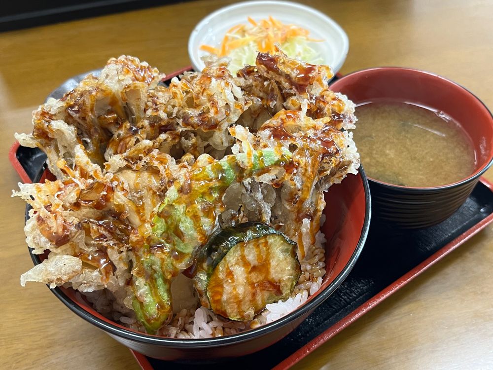 榛名湖で食べた舞茸天丼