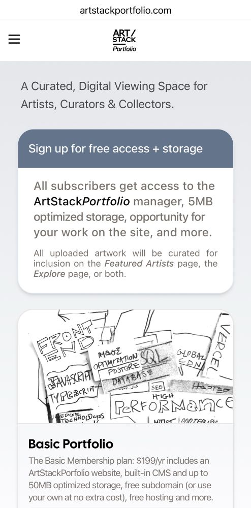 ArtStackPortfolio is a curated, digital viewing space for artists, curators & collectors.