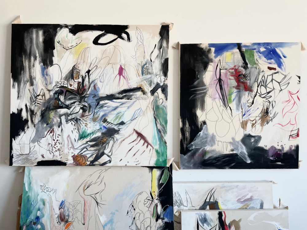 Parallel, Starpower, recent paintings on the “thinking wall”
