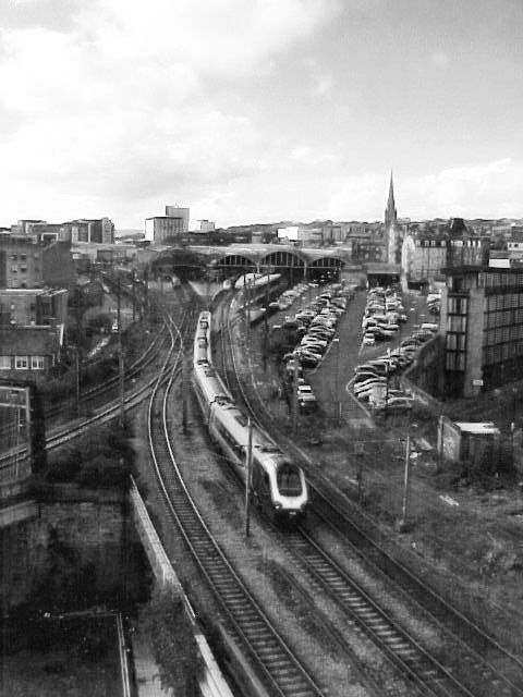 The train station west of Newcastle Castle 