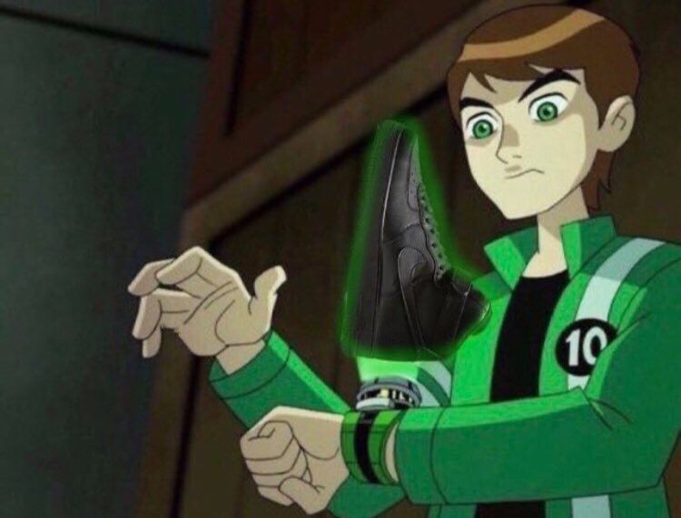 Ben 10 is about to activate the omnitrix with Black Air Forces selected.