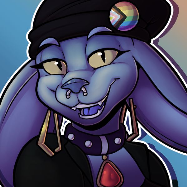 sphinx cat person with beanie and piercings