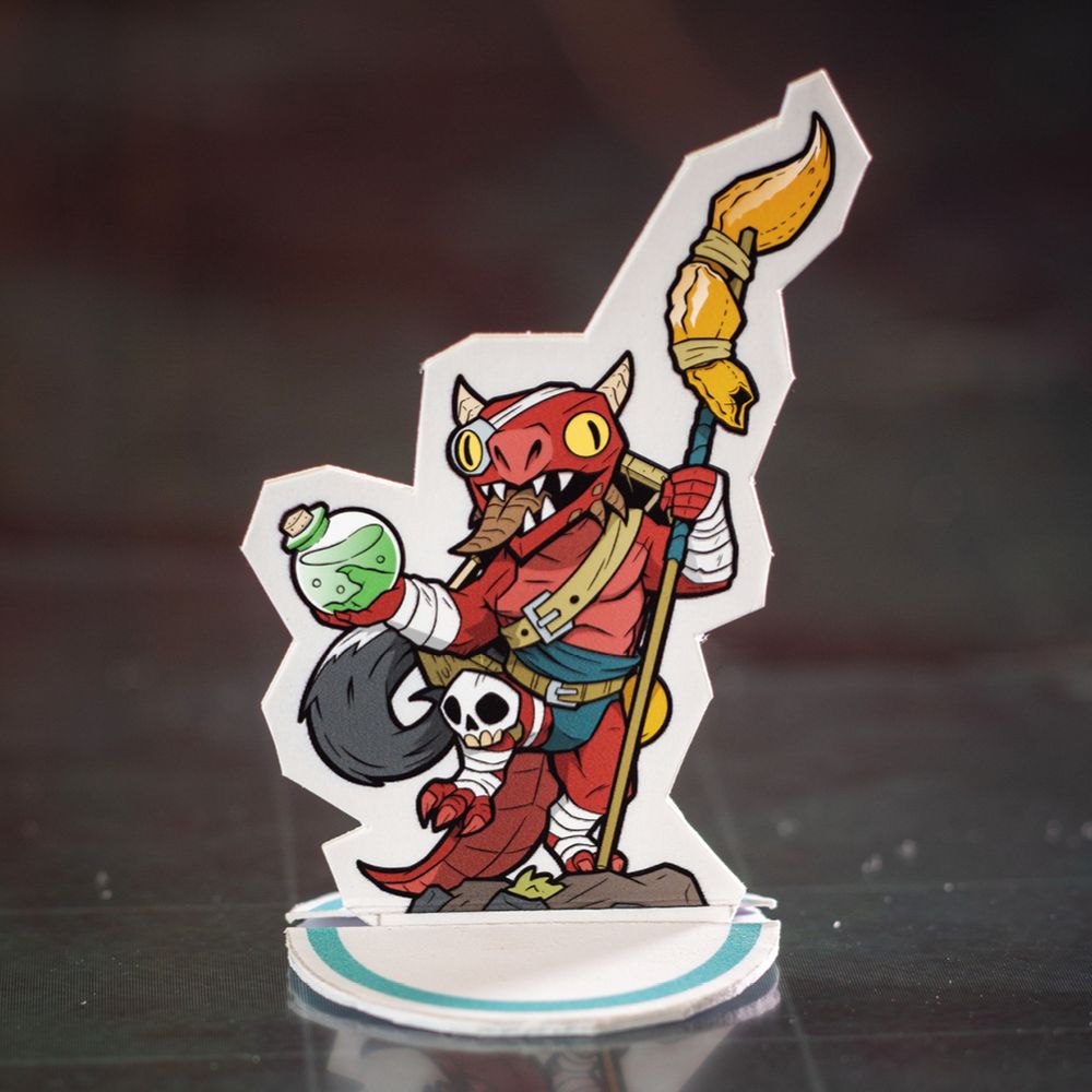 Paper miniature of a kobold trapper