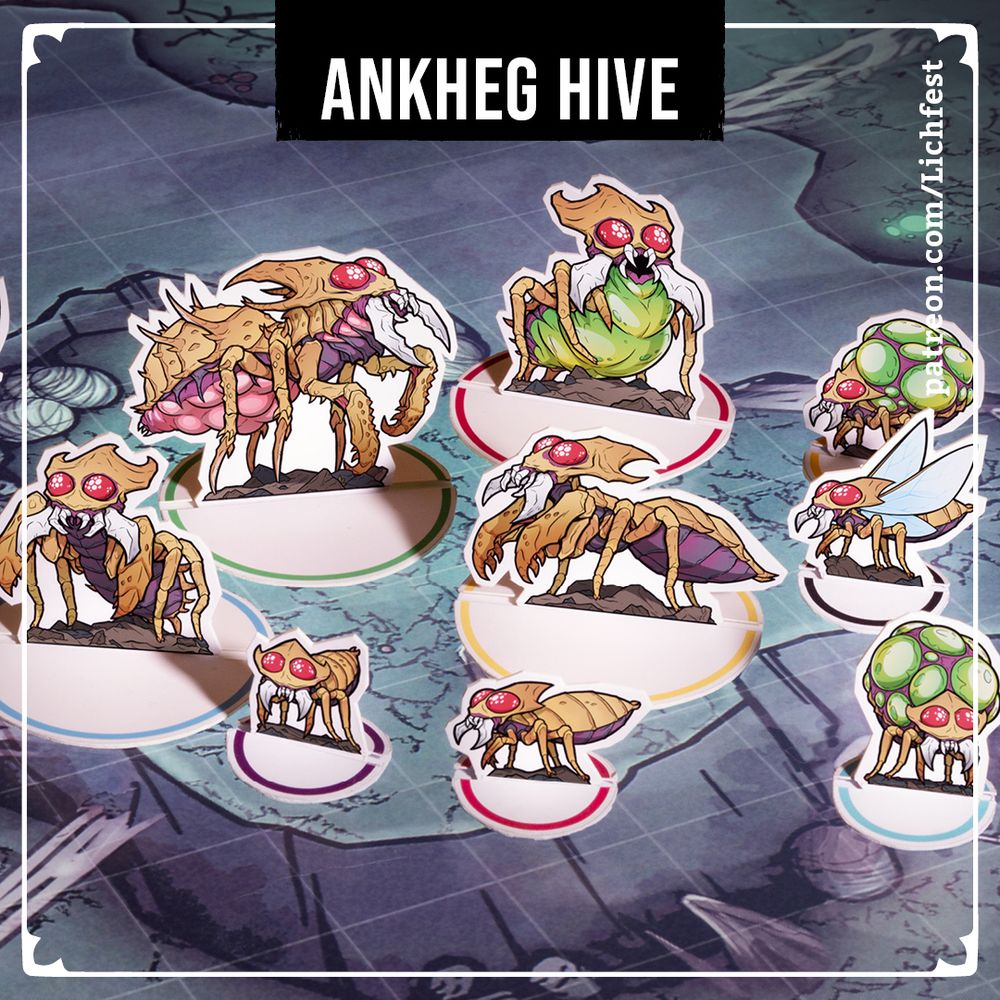 Paper miniatures of a group of ankhegs