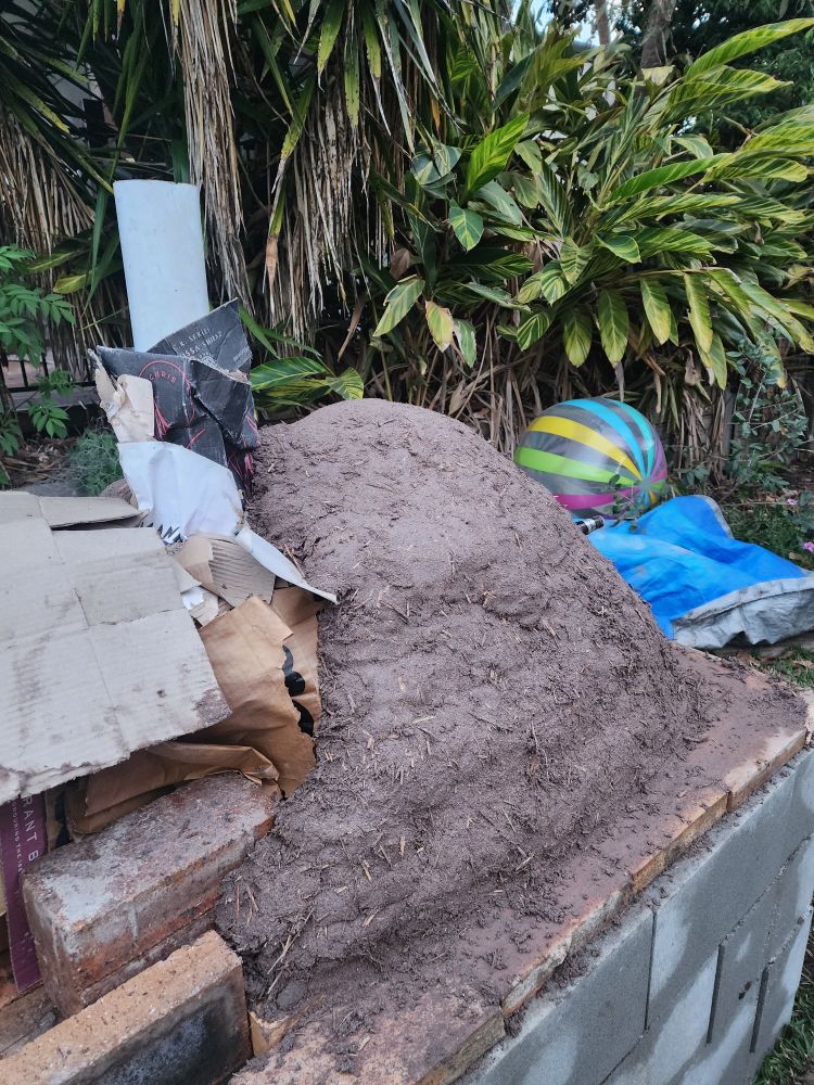 Layer #1 of the main body of the oven done. 