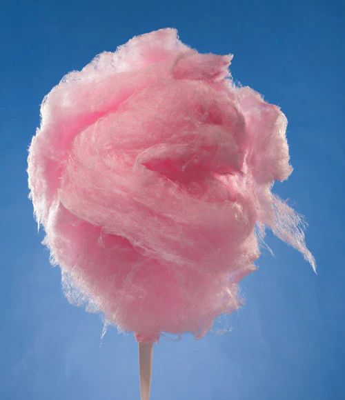 Pink cotton candy on a blue background 