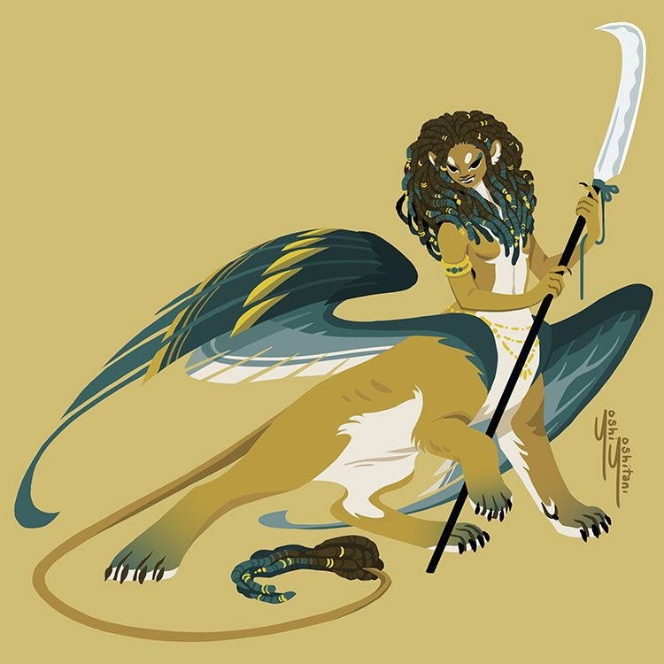 Sphinx with spear by Yoshi Yoshitani