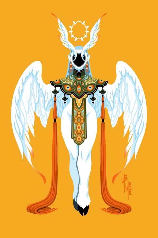 A winged figure