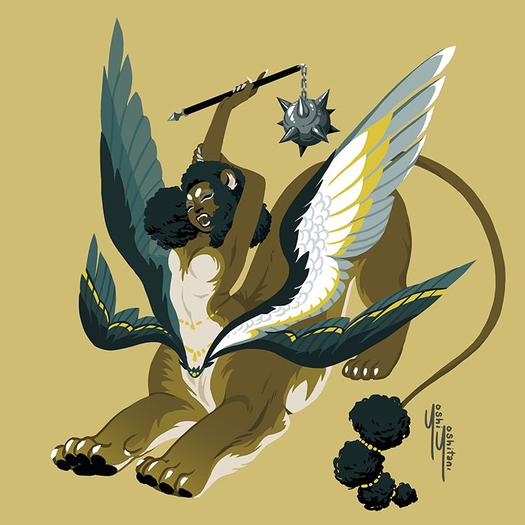Sphinx with mace by Yoshi Yoshitani