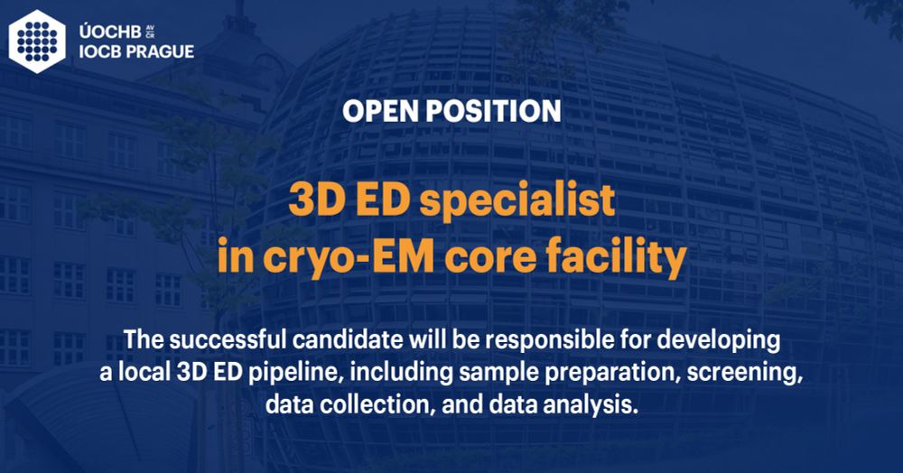 Open position: 3D ED specialist in cryo-EM core facility at IOCB Prague