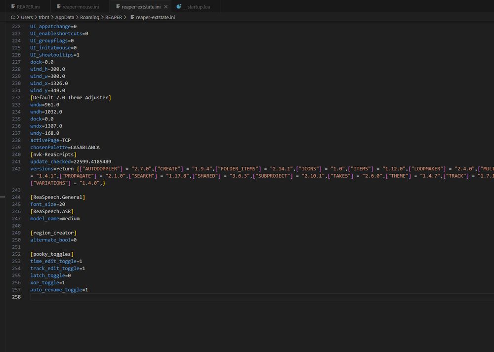 Reaper comes with an Ext State ini file that can hold persistent data values between Reaper sessions. Very good for setting up toggles and branch states for actions.