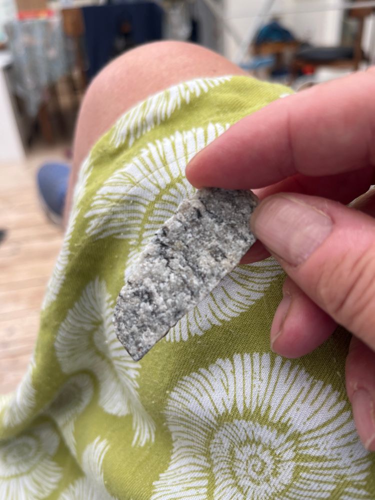 Picture of a metamorphic rock from the alps about the size of my finger. 