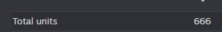An image of Total Units downloaded showing the number 666