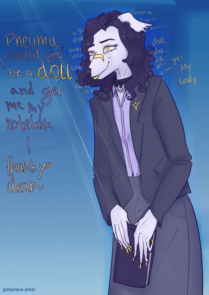 Puppeted Secretary Dog Lady, looking rather dead facially