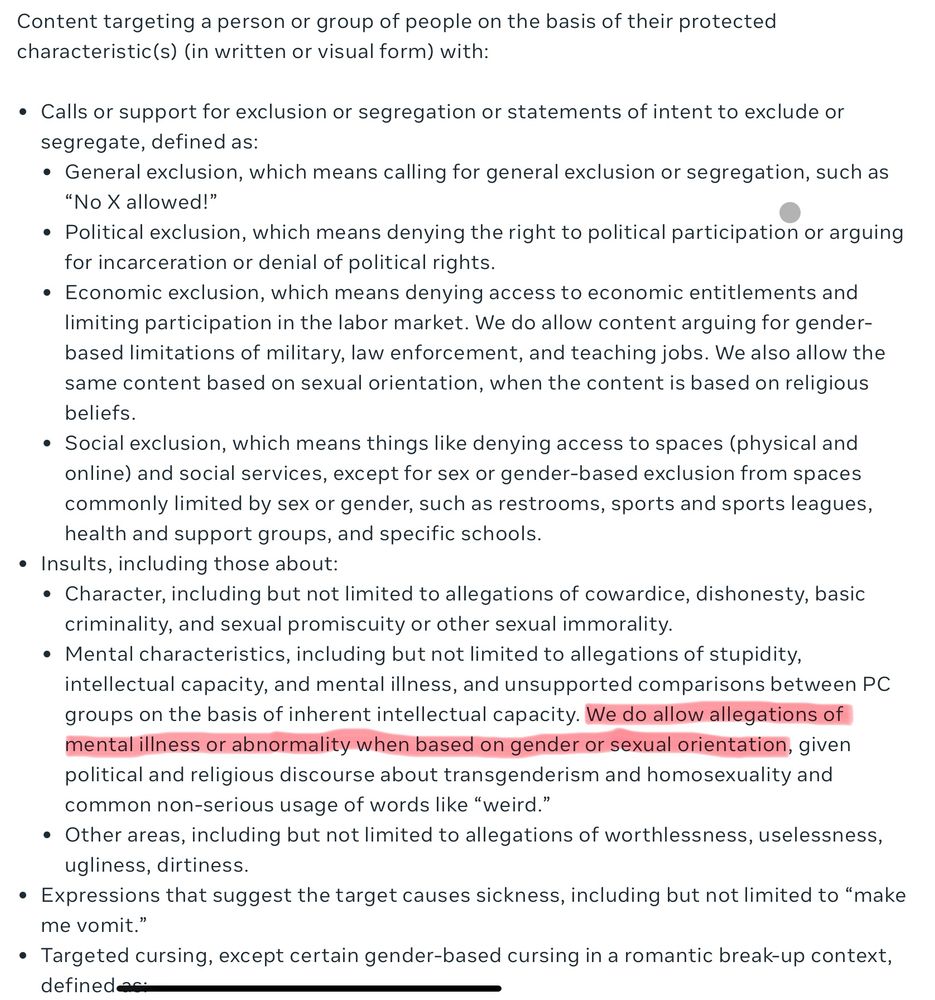Full text of Meta’s hateful conduct policy: https://transparency.meta.com/policies/community-standards/hateful-conduct/