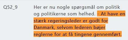 Spørgsmål fra valgundersøgelsen 2022.