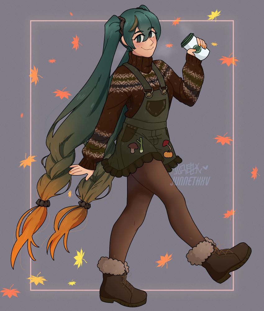 Hatsune miku fanart, fall related outfit.
