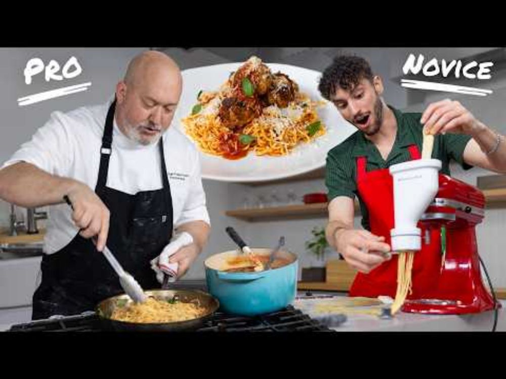 Pro Chef & Amateur Try to Make Spaghetti and Meatballs With No Recipe | On The Spot | Epicurious