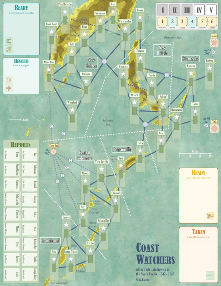 Updated Map Art for Volko Ruhnke's Game Coast Watchers