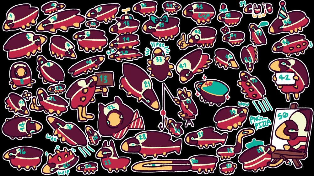 (2025) Cujo belongs to creekturts on artfight!
55 miscounted little alien things that i love alot