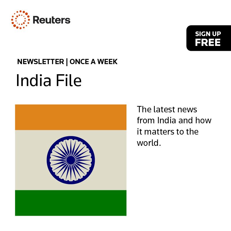 Logo and sign-up text for the Reuters India File newsletter.