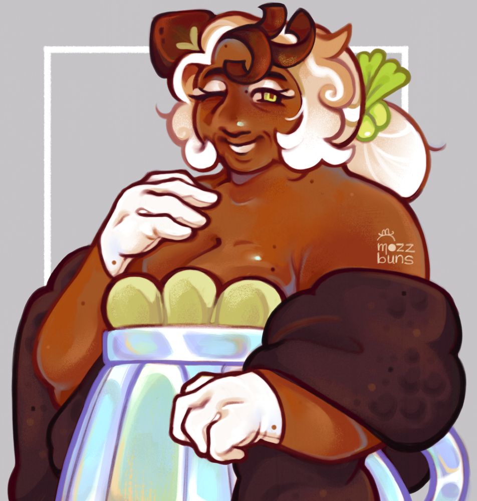 Drawing of my Cookie Run OC, Horchata de Morro Cookie, humanized