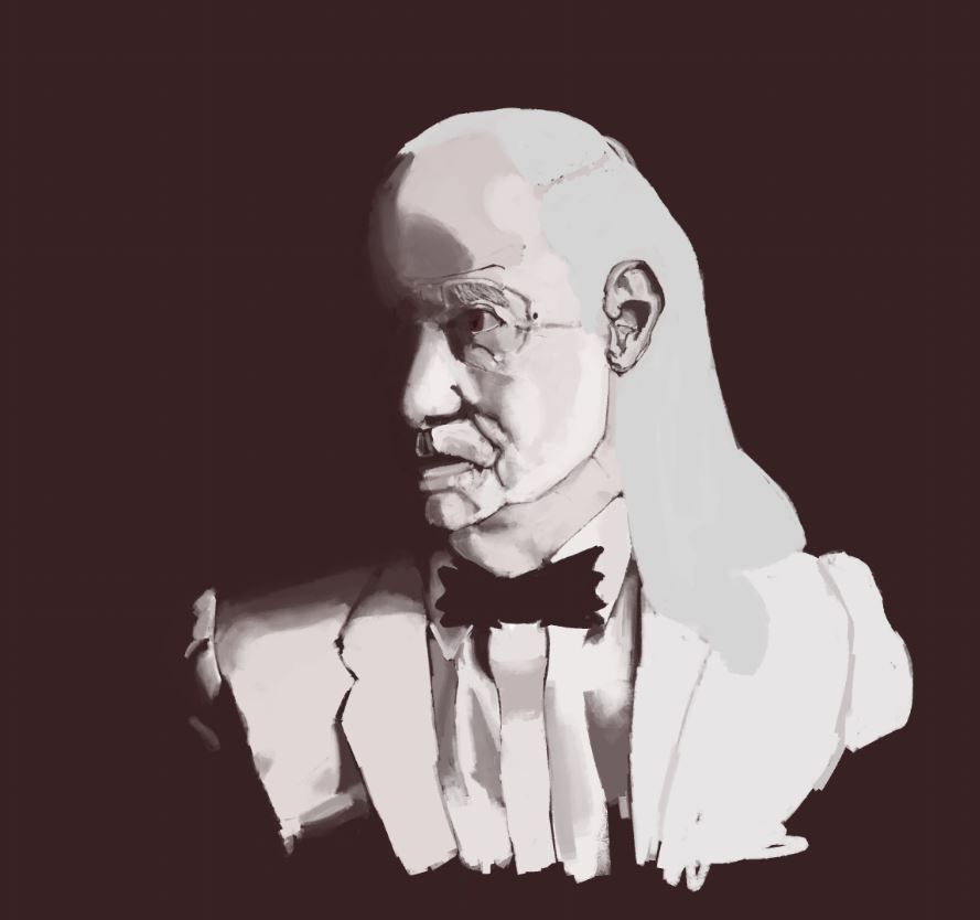 A lighting study of an older gentleman, Mr. Samuel (portrayed by Dr. Michael Dennison), from the series Mr. Samuel's teatime stories (By Yara Asmar)
