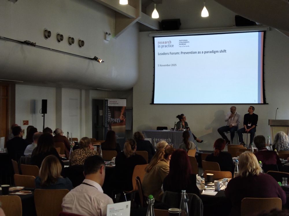 Russell Todd and Adam Lent address Research in Practice's Leaders Forum