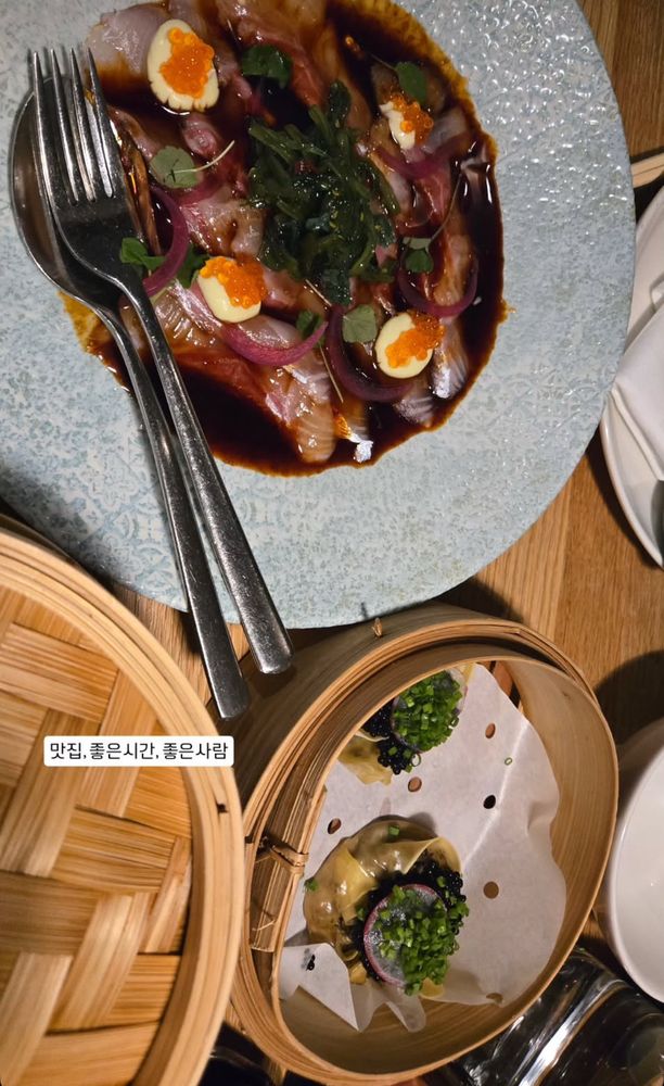 Restaurant table with various dishes 