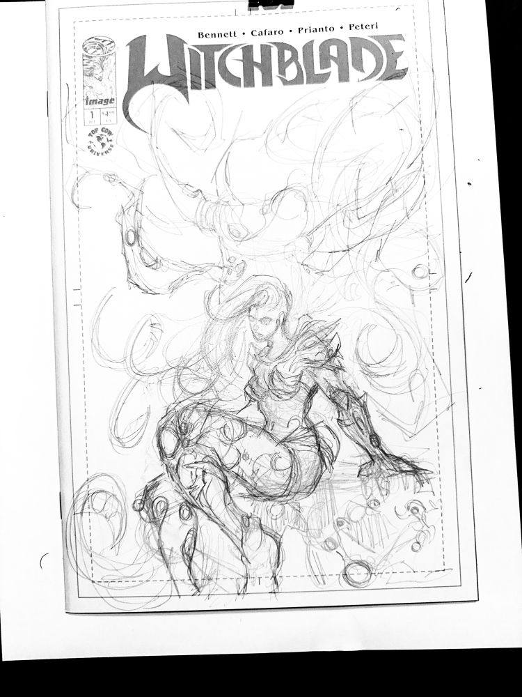 Refining the witchblade sketch cover