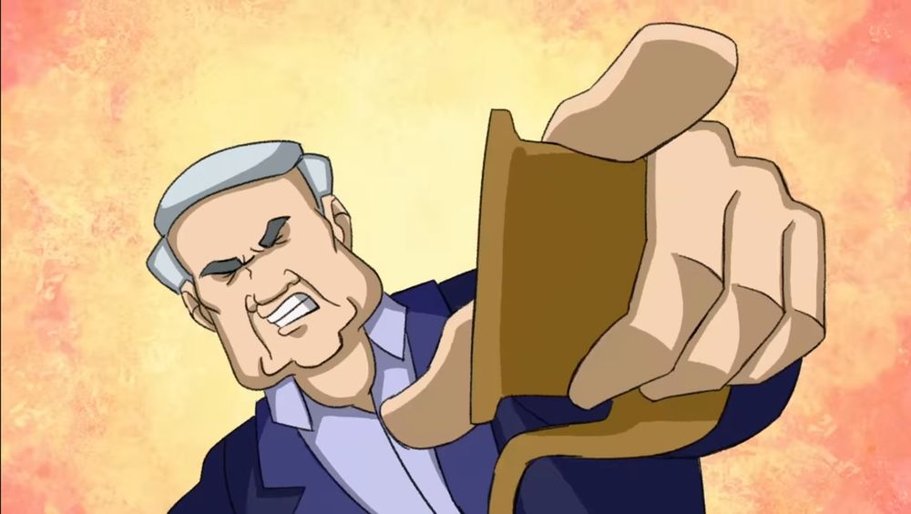 A cartoon J.R.R. Tolkien points into the camera while holding his sweet ass pipe in the same hand.