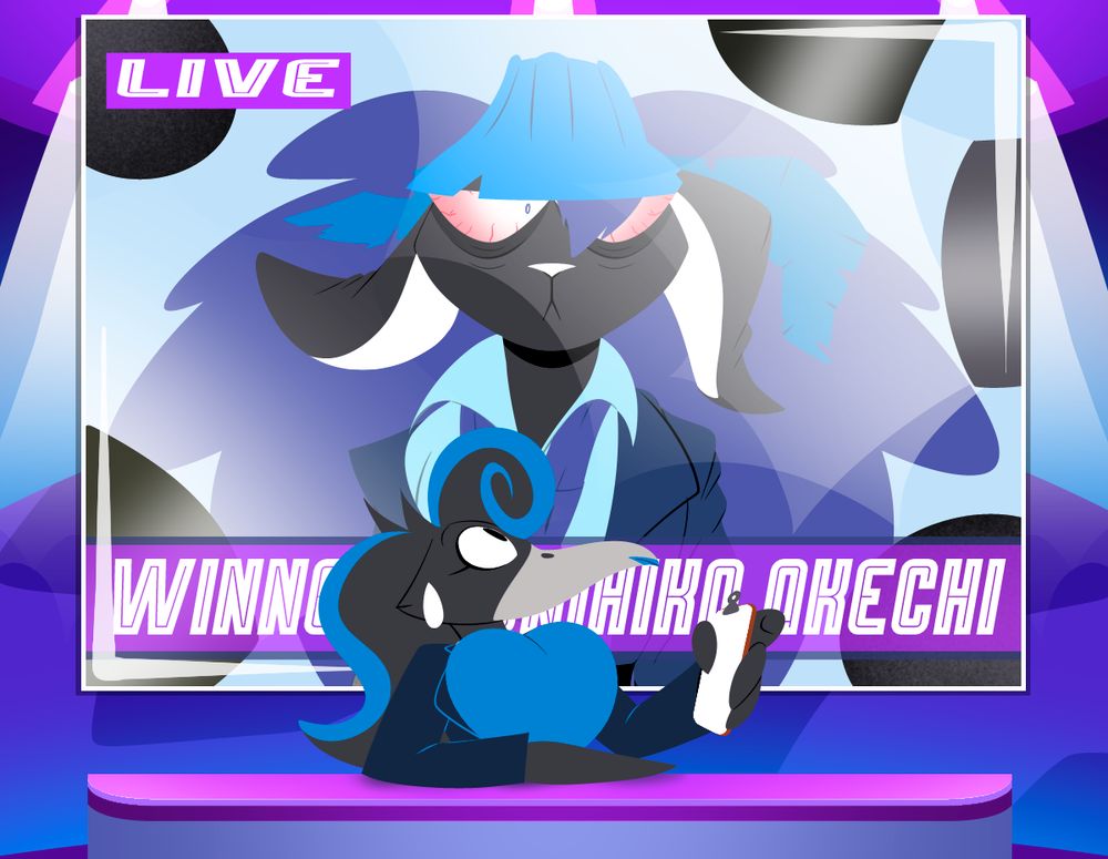 Narrator: LIVE from CIN Central Desk,  it's "Post-Cognition" with your Host, Frida Floreana!   Frida Floreana: Greetings Cognites and good evening. Well as we come out of the haze of the wonders of hypnovember, the tallies have been tallied and the triggers have been trigged! Let's take a look at the score board.   FINAL SCORE:  Penelope Adele: 32 TEKTITE 2.0: 42 Borf Mayer: 54 Kunihiko Akechi: 65  Frida Floreana: And there you have it folks! Looks like a clear winner this time around! but the journey to get there was up in the air for quite a bit! We have our special guest tonight, the Mastermind herself: Head Inspector of COSHA, Kunihiko Akechi.   Kunihiko Akechi:... Konichiwa, Floreana-san.   Frida Floreana: Goodness, Ms. Akechi, you look like you went through a hurricane!  Kunihiko Akechi: That is not an inaccurate description of the last thirty days.   Frida Floreana: Well it looks like all your work paid off! Tell me, what was your strategy to get a leg up in the competition?    Kunihiko Akechi:....strategy?  Frida Floreana: well sure. you had one of the most organized, and active organizations. The amount of construction projects and inspections you implemented was seriously impressive. I've certainly never felt safer now that COSHA is here.  Kunihiko Akechi:.....YES. yes the.... the strategy. The one I had planned all this time. On purpose.  Frida Floreana:...... well don't keep us in suspense! Go right ahead.  Kunihiko Akechi: The- so the COSHA Usagi had some...  eh... よじれ.... Kinks? kinks I needed to untangle.   Frida Floreana: ooooh Kinky!  Kunihiko Akechi: that's not- it... sure.  My strategy was to prioritize perfecting the COSHA training program for the drones. It was more important for me to make sure the drones were up to the task instead of trying to compete for favor. Prove my worth through my work, not bluster.   Frida Floreana: Ahh! simply inspiring! How focused and elegant a tactic! There was a period where it seemed like the GOODPUPs were slated to take the lead! Were you concerned at any point?   Kunihiko Akechi: I....confess Floreana-san, I could not devote much focus on the other competitors, the bug fixes for the Usagi drones was a full time job. Borf-kun was a respectable opponent, and his GOODPUPs were exceptionally trained.  It was inspiring to say the least.  Frida Floreana: Indeed! So! Now that you're the winner of Hypnovember, Kai Tyde will be rolling out the COSHA usagi in full force! With you at the lead!   Kunihiko Akechi:.....what  Frida Floreana: Your model for the Usagi will now be the face of Cognizant's work force. and with you leading them, you'll shape up to be a valued employee and manager for many years to come, a well compensated position to be sure!  Kunihiko Akechi: WHAT  Frida Floreana: Oooooh Look at her, folks, she's touched! speechless! swayed! But before you get into doing that, you should get yourself some R&R. As congrats for your hard work, you've earned an all expense paid week long pampering session at Sunrise Bungalows with Cyndi Sunrise, courtesy of the fine reporters at CIN! Though I'm sure the COSHA Usagi won't notice you gone what with how well trained and low maintenance they are!   Kunihiko Aketchi: *high pitched whine rabbits make as a panic response.*  Frida Floreana: We're gonna take a quick break. Up next, We cover the ongoing Spray Tag contest in the Focault with Miss Diss, An Obelisk has appeared in the Placid Dunes, and our continuing documentary on Pocket watches: are we sleepy yet? Don't touch that dial!