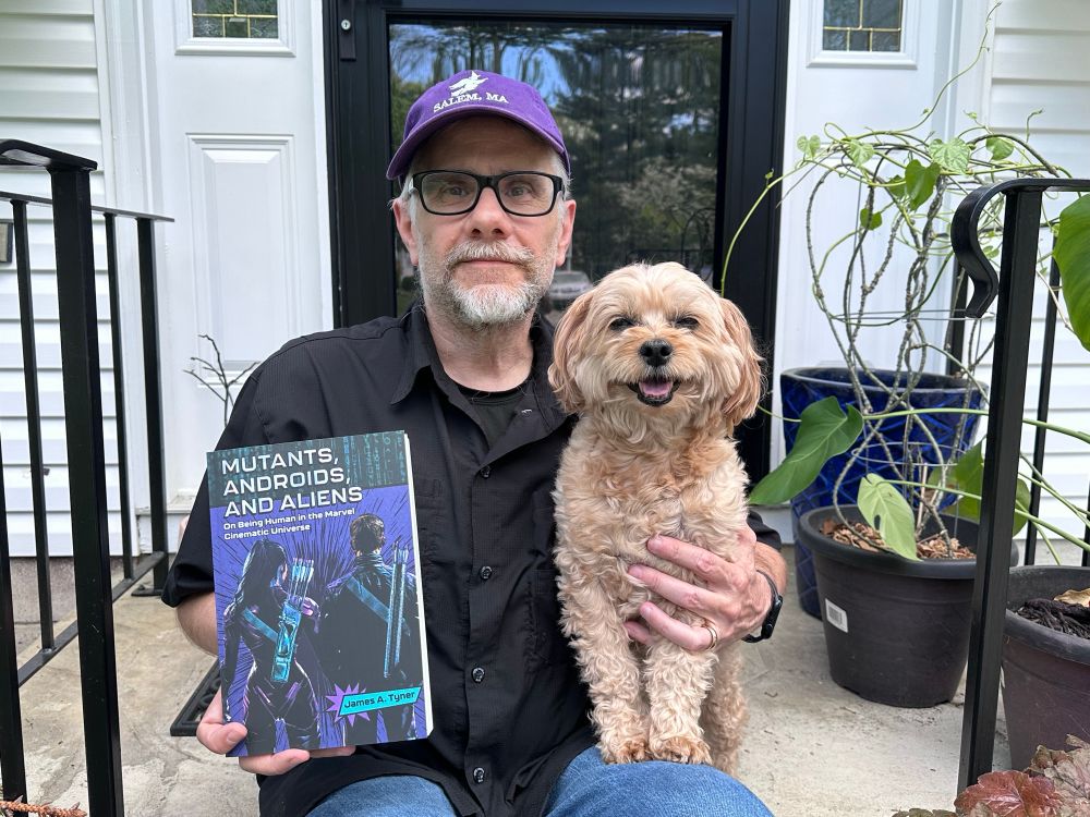 Posing with my dog and newest book publication 