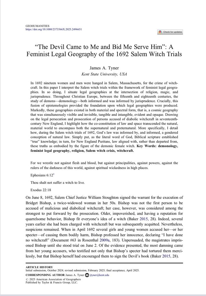 Article published in GeoHumanities 
