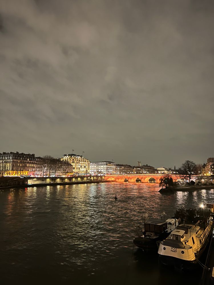 Seine river in Paris at night 