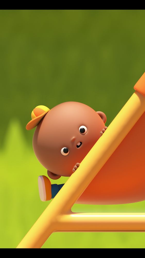 A still from DUCKS, showing a small child in a pushchair