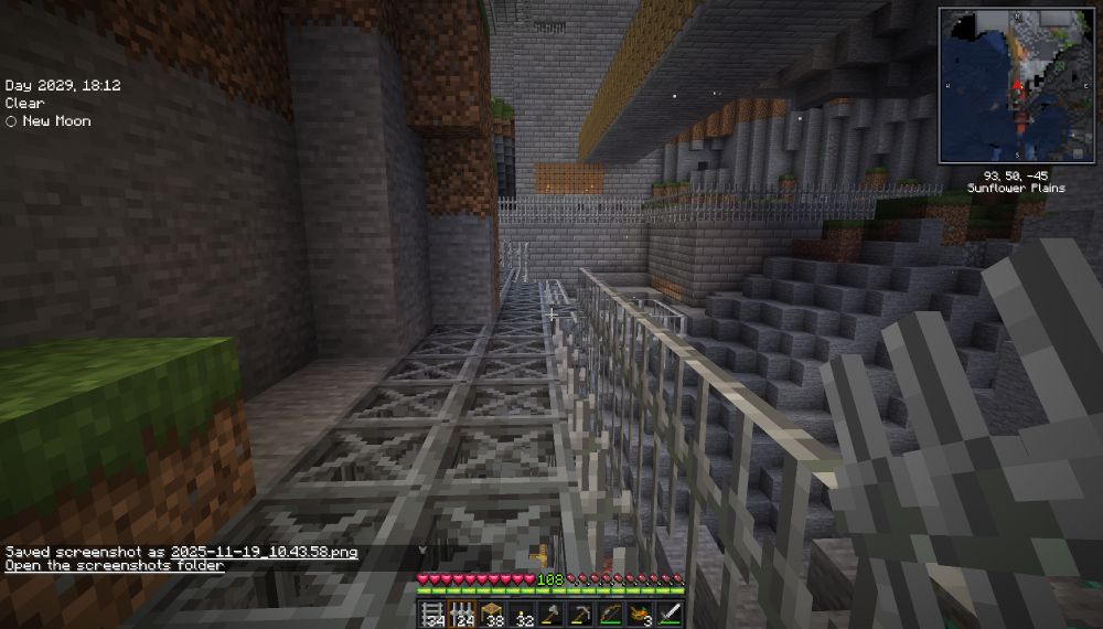 the walkway is narrowed and the fencing brought in more tightly