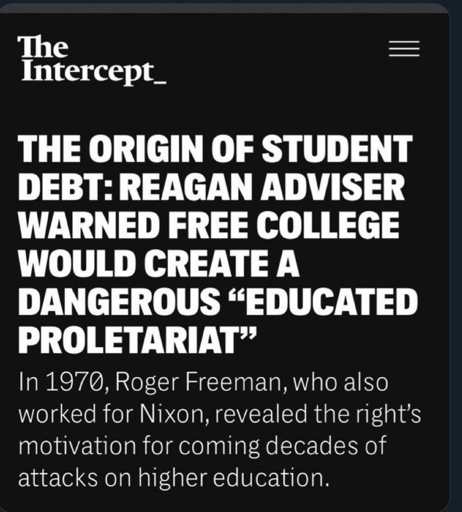 the origin of student debt: reagan adviser warned free college would create a dangerous educated proletariat