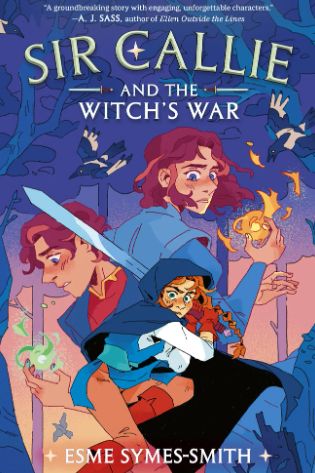 Fantasy book cover; young people with swords and magical elements